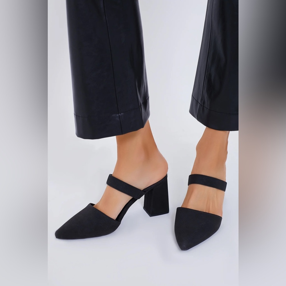 Tuckernuck Black Heeled Mules